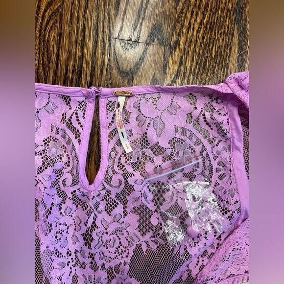 Free People Small About That Mini Dress At In Iris Combo Lilac MSRP $168 - Picture 7 of 7